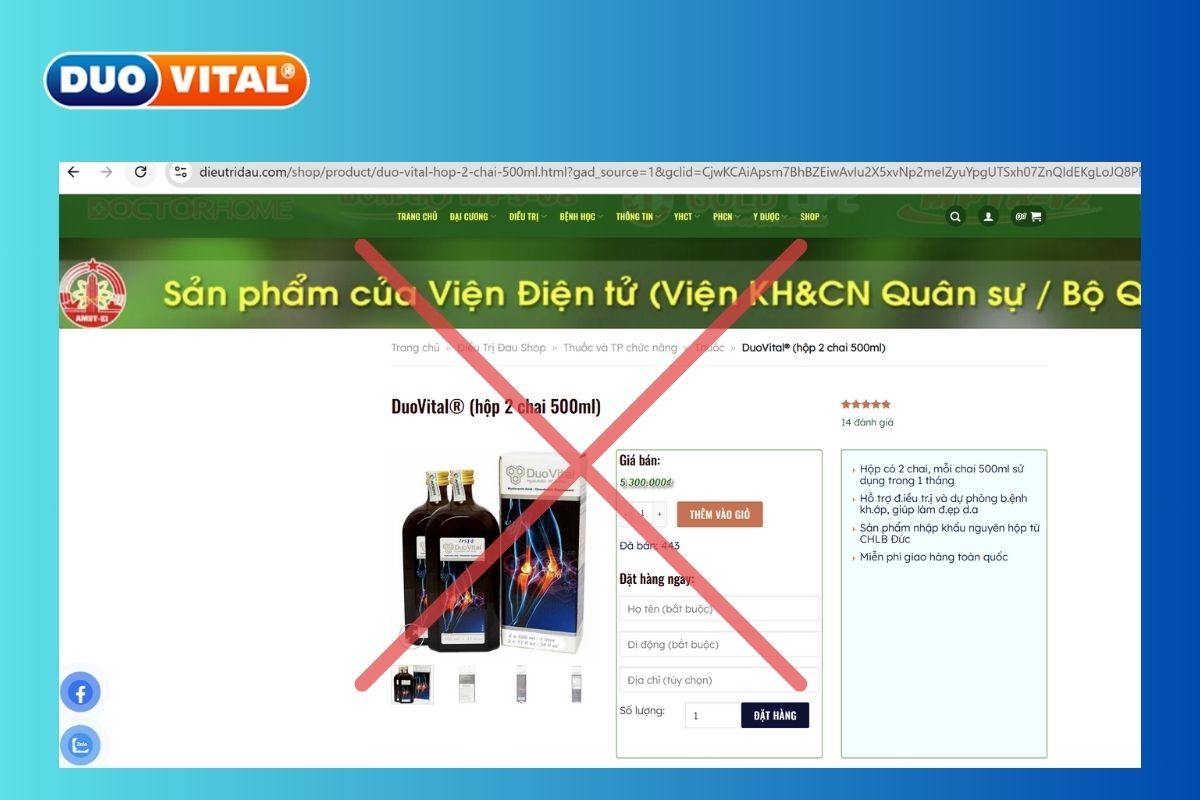 Cảnh báo DuoVital giả được rao bán công khai trên mạng