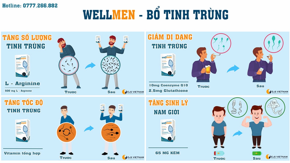 Thành phần của Wellmen Bổ tinh trùng